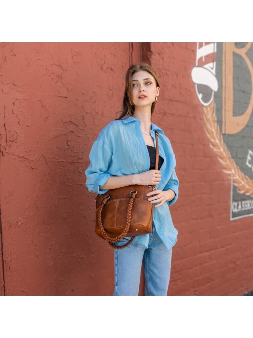 Stylish Concealed Carry Tote Bag for Women - Lock & Key Satchel Purse with - Picture 2 of 6